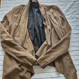 Light suede waterfall bomber xs-s